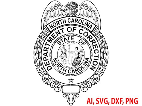 North Carolina Department Of Correction Badge Logo Seal Custom Ai