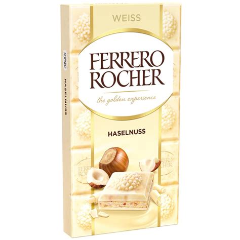 Ferrero Rocher Hazelnut White Chocolate Bar 90g 317 Oz Brands Of