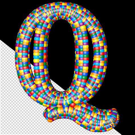 Premium PSD Symbol Of Colored Spheres Letter Q