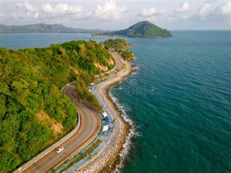 Chantaburi Province Thailand Road Along The Beach And Ocean Stock