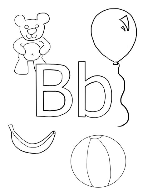 Letter B Coloring Pages For Preschoolers At Free