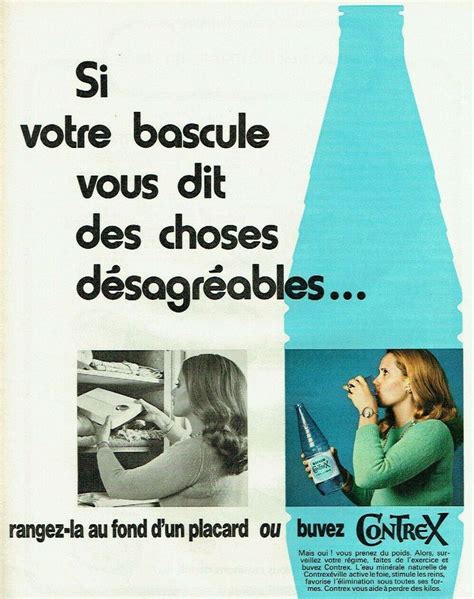 CONTREX pub de 1973 eau minérale plate Eau minérale Prendre du poids