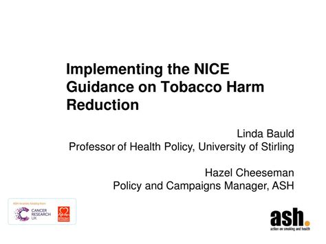 Ppt Implementing The Nice Guidance On Tobacco Harm Reduction