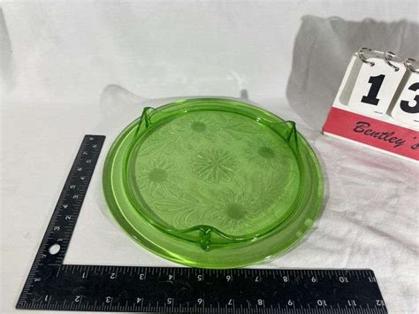 Green Depression Cake Plate Bentley Associates Llc