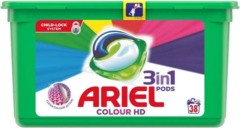 Ariel Todo en Uno Pods Color Detergente en Cápsulas 38 Lavados con