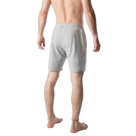 Yoga Crow™ Mens Pocketless Swerve Yoga Shorts With Liner In Light Grey