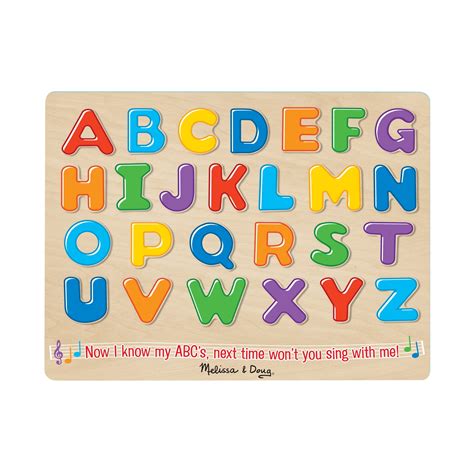 Wooden Peg Puzzles Numbers And Alphabet Melissa Doug Sound