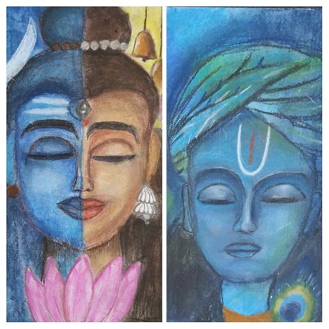 Lord Shiva and lord krishna | Drawings, Soft pastel, Painting