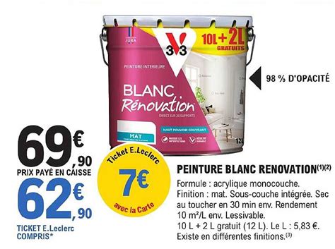 Promo Peinture Blanc Renovation Chez E Leclerc Brico Icatalogue Fr