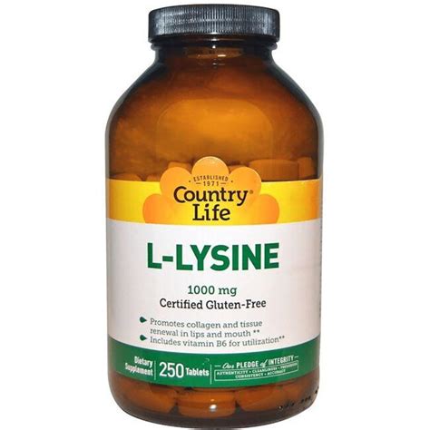 Country Life L Lysine 1 000 Mg 250 Tabs Swanson