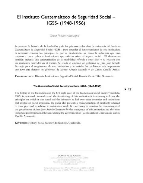 Pdf El Instituto Guatemalteco De Seguridad Social Igss Sitios