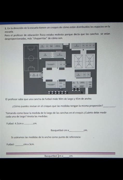 1 En La Dirección De La Escuela Tienen Un Croquis De Cómo Están Distribuidos Le Spacios En La