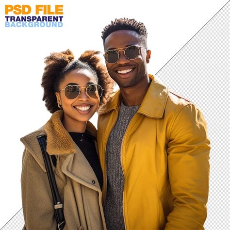 Premium Psd Beautiful Afro American Couple Smiling Outdoor