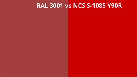 Ral 3001 Vs Ncs S 1085 Y90r Ral Colour Chart Uk