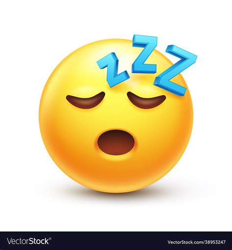 Sleeping emoji Royalty Free Vector Image - VectorStock