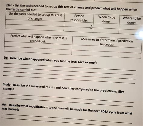 PDSA Worksheet For Testing Change Project 2 Health Chegg