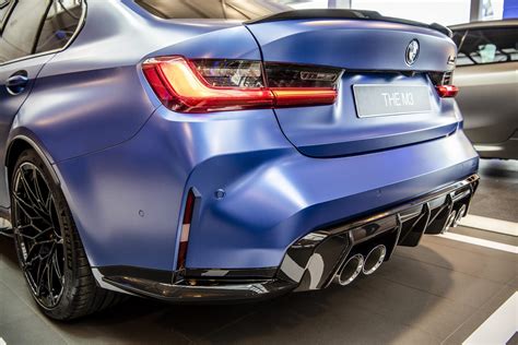 2021 Bmw M3 Displayed In The Frozen Portimao Blue Color From Bmw Individual