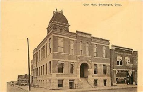 Okmulgee Oklahoma City Hall Postcard