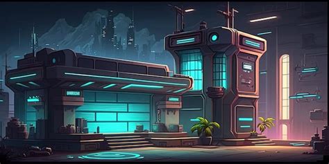 Entorno De Fondo D Cyberpunk City Para Un Juego M Vil Battle Arena