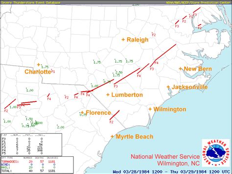 South Carolina Tornado Map