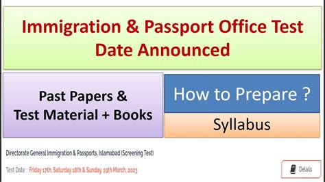 Immigration Office Past Papers Passport Office Syllabus 2023 Passport Office Past Papers Dgip