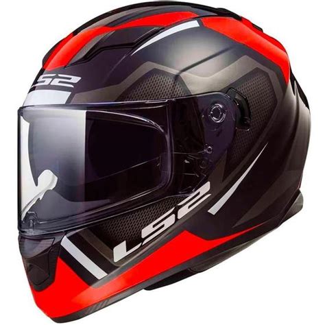 Capacete Ls Ff Stream Edge Preto Fosco Cinza E Vermelho Ls