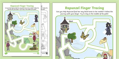 Rapunzel Finger Tracing Activity Teacher Made Twinkl