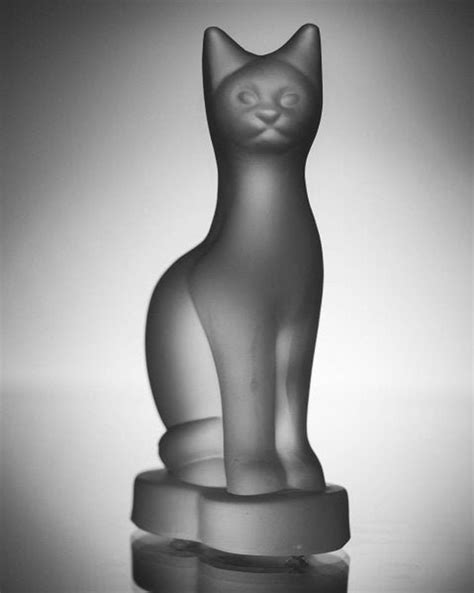 Art Deco Glass Cat Statue Czech Crystal Bohemian Hand Cut Etsy Uk