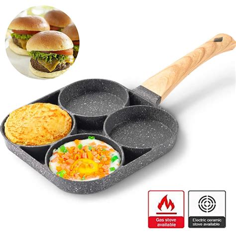 4 Hole Frying Pot Pan Thickened Omelet Pan Non Stick Egg Pancake Steak