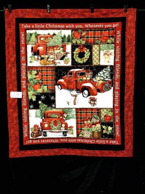 Red Truck Quilt Panel 34 Ideas For 2019 Christmas Red Truck Panel Quilts Christmas Quilts