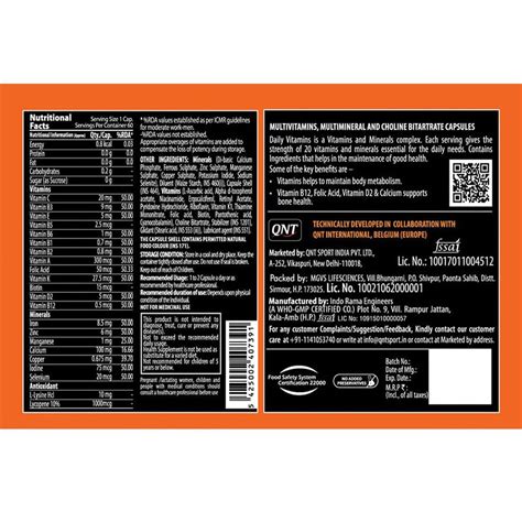 QNT Daily Vitamins, 30 Capsules Price, Uses, Side Effects, Composition ...
