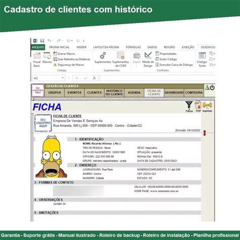 Planilha De Cadastro De Clientes Hist Rico De Anota Es Mebuscar