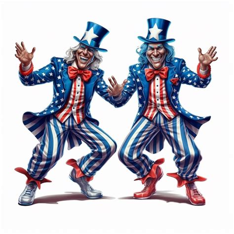 Premium Ai Image Two Men Dressed In Patriotic Clothes Are Dancing