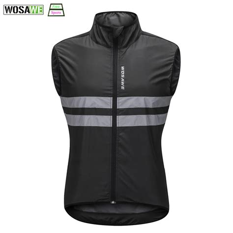 Wosawe Reflective Waistcoat Men Cycling Vest Sleeveless Mtb Road Racing