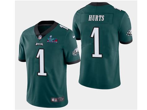 Philadelphia Eagles 1 Jalen Hurts Green Super Bowl LVII Limited Jersey