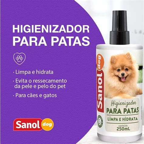 Higienizador de Patas Limpa Patinhas Sanol Dog para Cães 250ml Agropesc