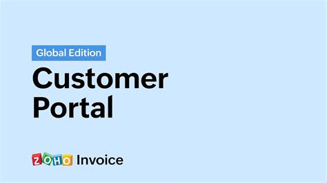 Customer Portal Zoho Invoice Global Edition Youtube