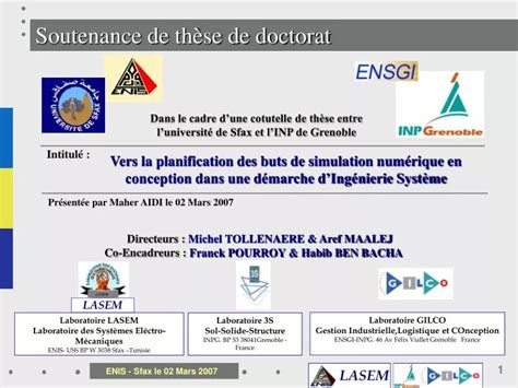 PPT Soutenance de thèse de doctorat PowerPoint Presentation free