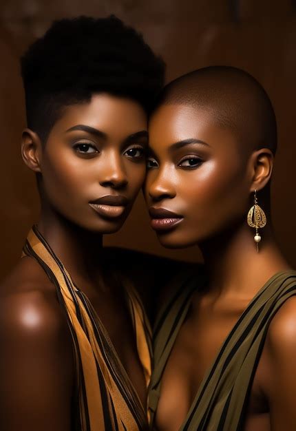 Premium Photo Two Afro American Hot Sexy Models In Full Make Up And