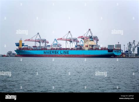 Container Ship Maersk In Port At Container Terminal Ships Of Container