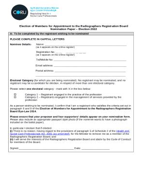 Board Of Directors Nominations Doc Template Pdffiller