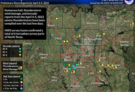 Nws Fort Worth 6 Tornadoes Confirmed Across North Texas From April 4 5