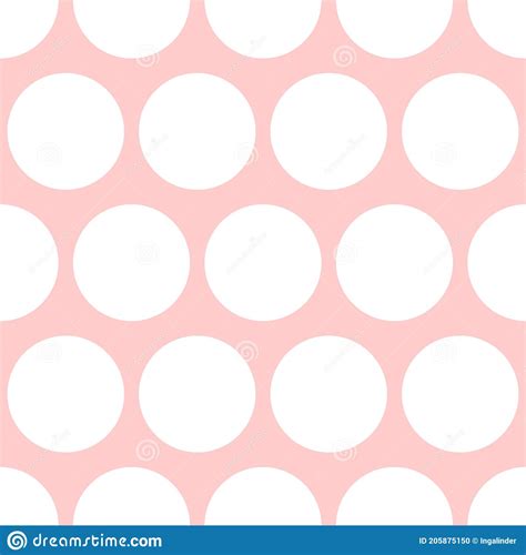 Tile Vector Pattern With White Polka Dots On Pastel Pink Background For