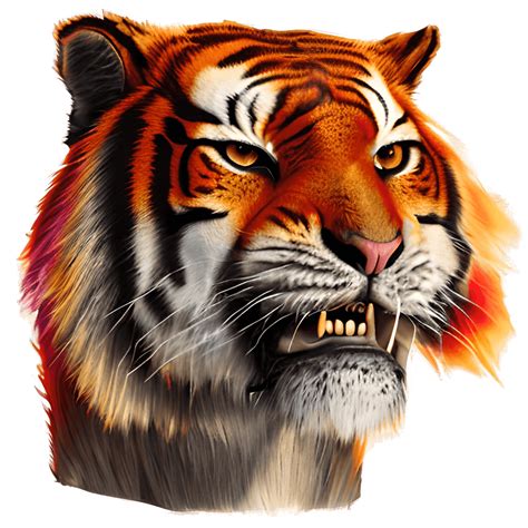 Stunning Full Face Orange Tiger · Creative Fabrica