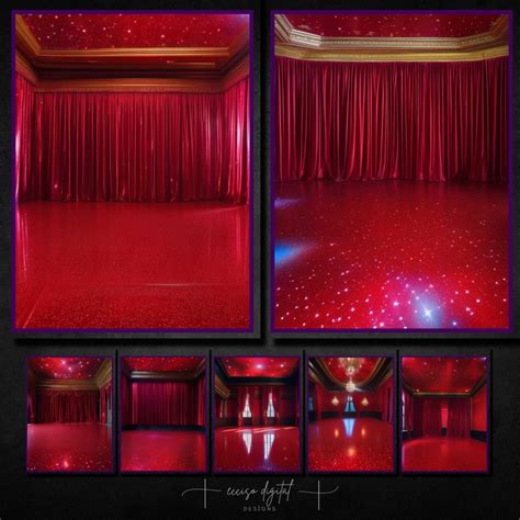 Red Curtains Backdrop Wedding Photo Booth Maternity Photoshot Digital