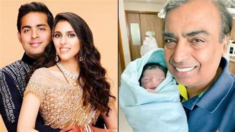 Mukesh Ambani 's pic with his new born grandson surfaces