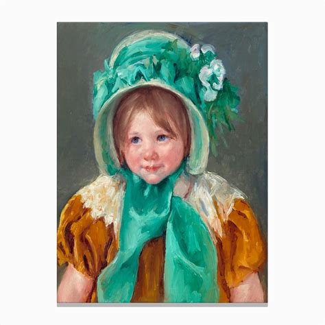 Sara In A Green Bonnet Ca 1901 Mary Cassatt Canvas Print By Fy