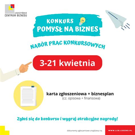 Konkurs Pomys Na Biznes Xiv Edycja Leszno Dla Biznesu