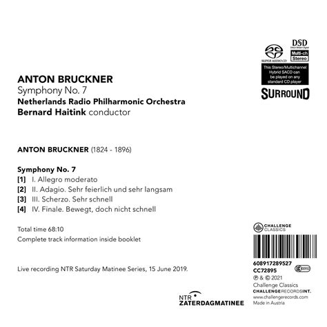 Bruckner Symphony No Bernard Haitink La Bo Te Musique