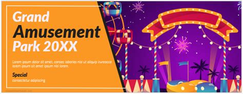 Theme Park Ticket Templates For Ms Word Download And Edit